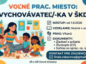 Voľné pracovné miesto: Vychovávateľ/ka v ŠKD