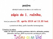 Zápis detí do 1. ročníka ZŠ s MŠ Horné Orešany