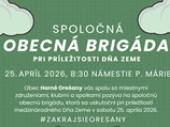 Spoločná obecná brigáda pri príležitosti Dňa Zeme, 25. apríl 2026