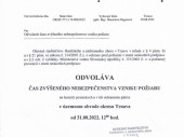 Odvolanie času zvýšeného nebezpečenstva vzniku požiaru