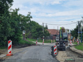 Práce na ceste II/502 Horné Orešany