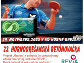 Pozvánka na stolnotenisový turnaj - 23. Hornoorešanská betónovačka
