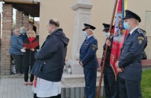 Požehnanie obnovenej sochy sv. Floriána