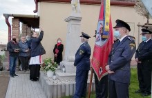 Požehnanie obnovenej sochy sv. Floriána