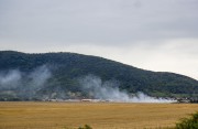 Požiar v areáli bývalého PD Horné Orešany, august 2020