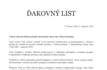 Poďakovanie DHZO Horné Orešany