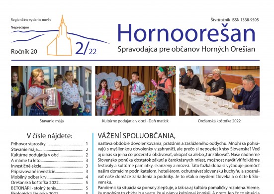 Hornoorešan - číslo 2/2022