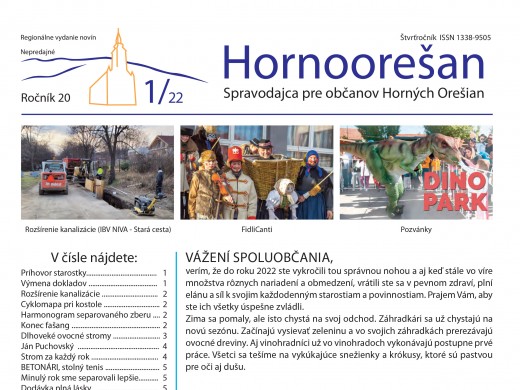 Hornoorešan - číslo 1/2022