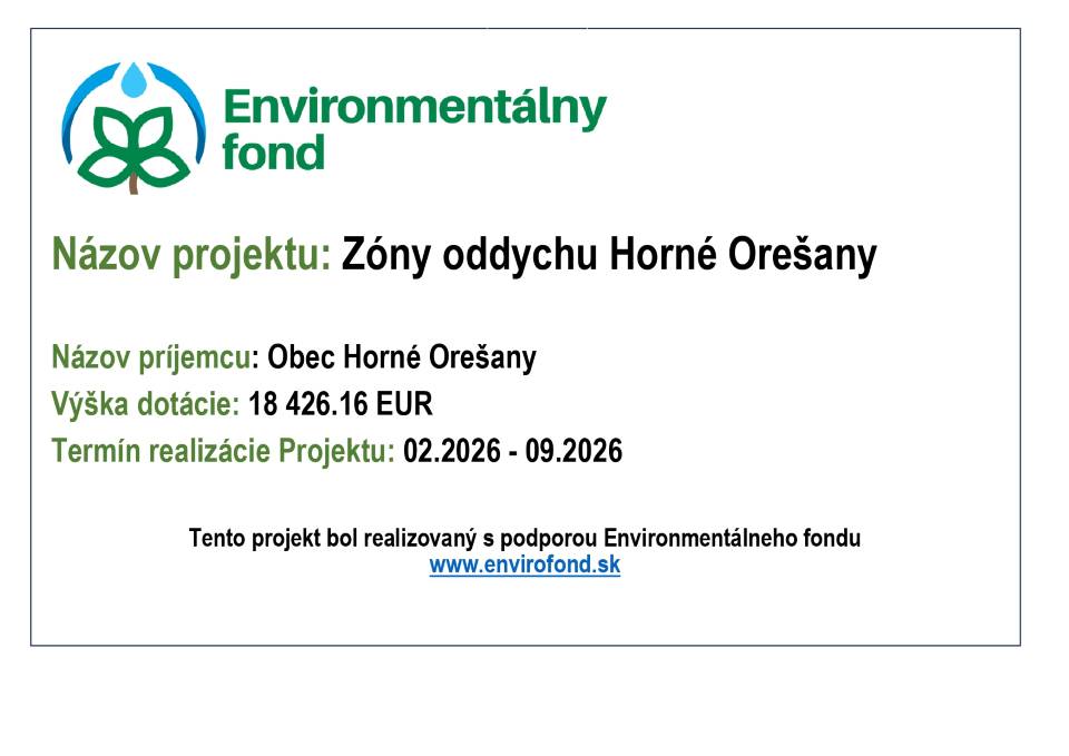 Zóny oddychu Horné Orešany